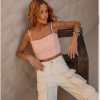 CROPPED LUANA LISTRAS BORDADO - SALMÃO