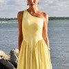 VESTIDO VALENTINA JERSEY UM OMBRO - AMARELO