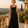 VESTIDO OLIVIA JERSEY ALÇAS TRANÇADAS - PRETO