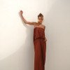 VESTIDO JUJU LONGO BLUSÊ DRAPEADO - TERRACOTA