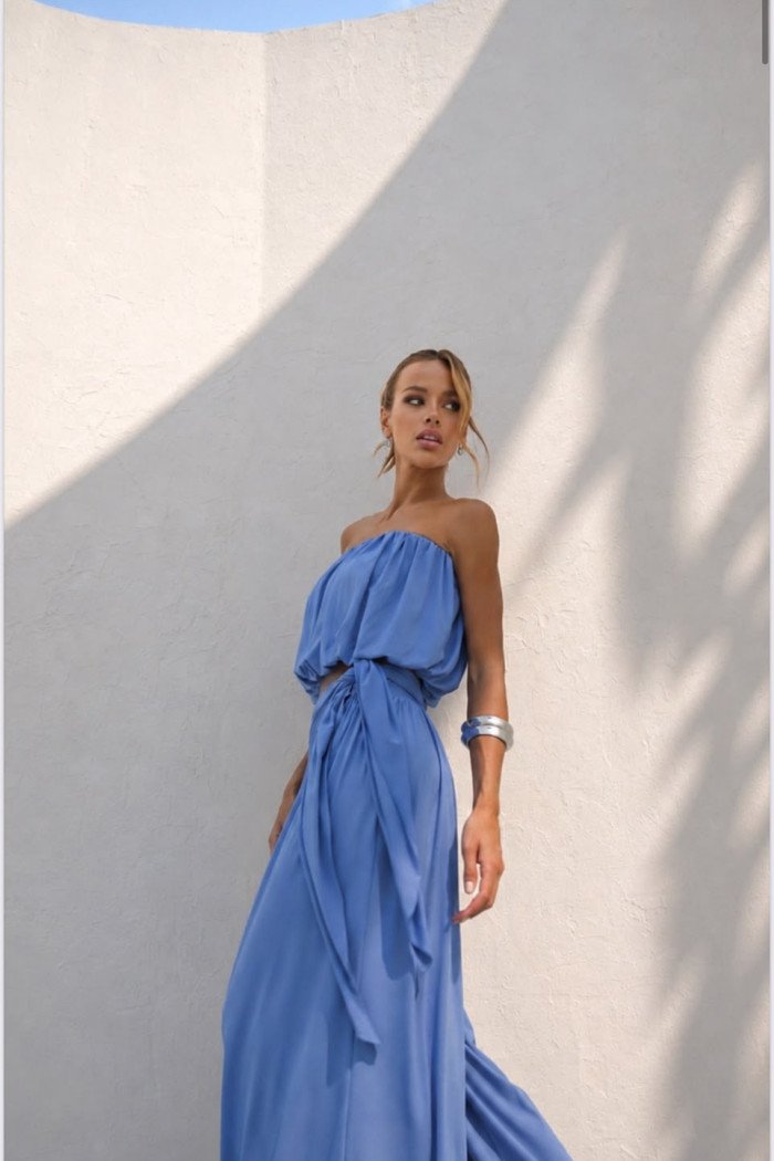 CONJUNTO LOREN BLUSÊ E CALÇA ALADIM - AZUL 