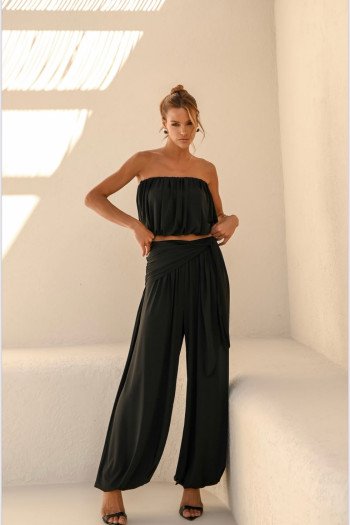 CONJUNTO LOREN BLUSÊ E CALÇA ALADIM - PRETO