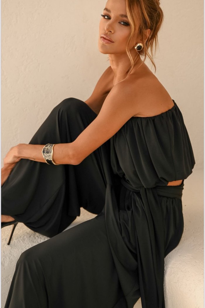 CONJUNTO LOREN BLUSÊ E CALÇA ALADIM - PRETO