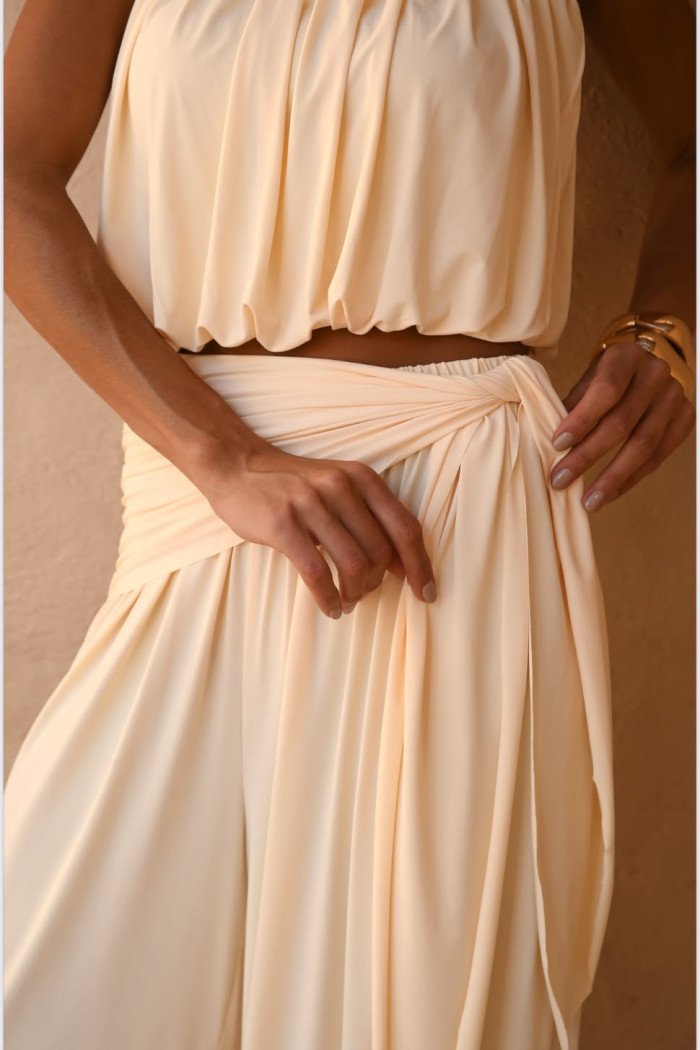CONJUNTO LOREN BLUSÊ E CALÇA ALADIM - MANTEIGA
