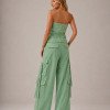 CONJUNTO DAPHNE CROPPED T.Q.C E CALÇA CARGO - VERDE