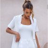 CONJUNTO CATARINA ALFAIATARIA BLAZER E COLETE COM CINTO - BRANCO