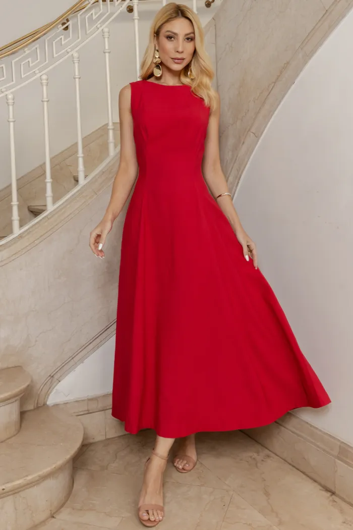 VESTIDO MADRID MIDI RODADO - VERMELHO