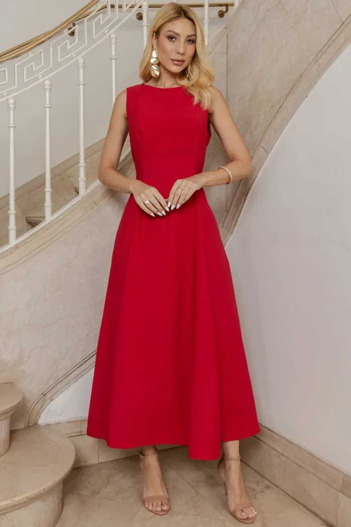 VESTIDO MADRID MIDI RODADO - VERMELHO