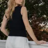 BLUSA REGATA EDNA CANELADA - PRETO
