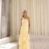 VESTIDO MEDELLÍN BABADOS CHOKER - AMARELO MANTEIGA