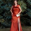 VESTIDO DE FESTA OTTAVIA ALFAIATARIA PRADA - TERRACOTA