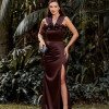 VESTIDO DE FESTA OTTAVIA ALFAIATARIA PRADA - MARROM