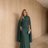 VESTIDO MAYELLY CHIFFON COM CAPA - VERDE ESMERALDA