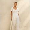 VESTIDO FLORENZA LONGUETE BORDADO - NATURAL