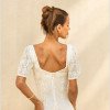 VESTIDO FLORENZA LONGUETE BORDADO - NATURAL