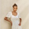 VESTIDO FLORENZA LONGUETE BORDADO - NATURAL