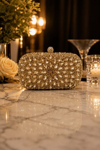CLUTCH FESTA EXPLENDORE PEDRARIA - DOURADA