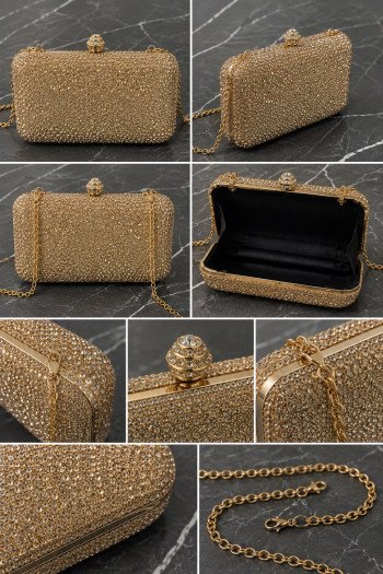 CLUTCH FESTA PEDRARIA LÓTUS - DOURADO