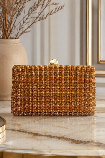 CLUTCH FRANÇA PEDRARIA - DOURADA