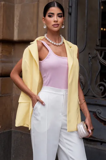 COLETE ATENAS MAXI FORRADO - AMARELO