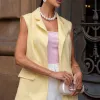 COLETE ATENAS MAXI FORRADO - AMARELO