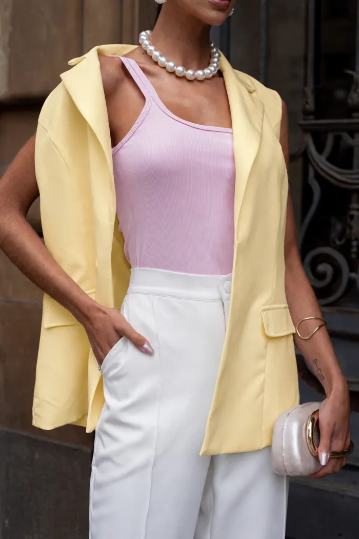 COLETE ATENAS MAXI FORRADO - AMARELO