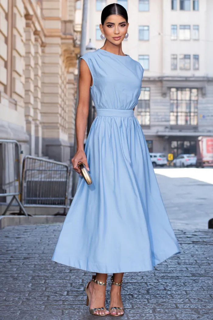 VESTIDO GENOVA MIDI - AZUL