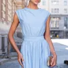 VESTIDO GENOVA MIDI - AZUL