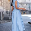 VESTIDO GENOVA MIDI - AZUL