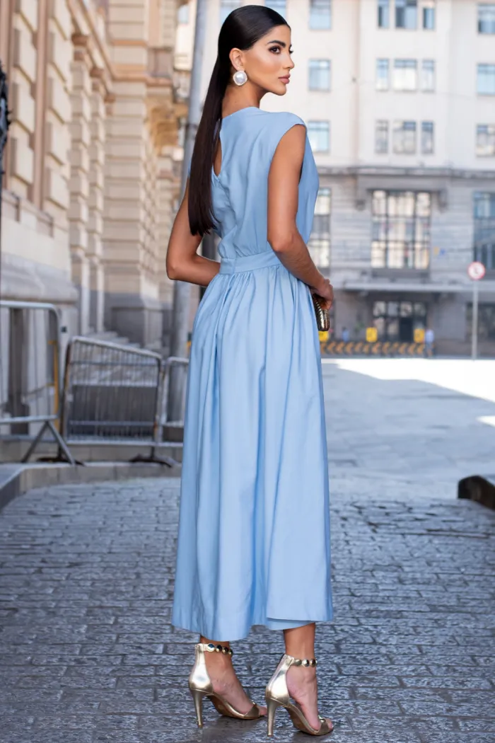 VESTIDO GENOVA MIDI - AZUL