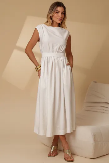 VESTIDO GENOVA MIDI - OFF WHITE