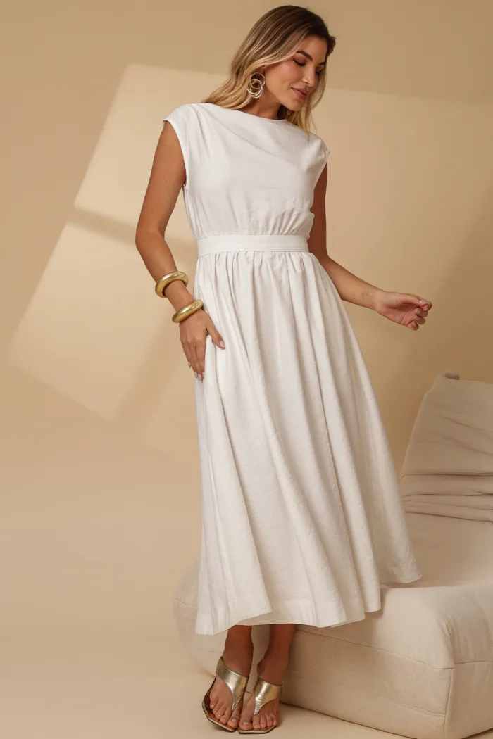 VESTIDO GENOVA MIDI - OFF WHITE