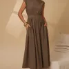 VESTIDO GENOVA MIDI - VERDE MUSGO