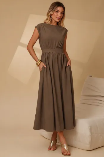 VESTIDO GENOVA MIDI - VERDE MUSGO