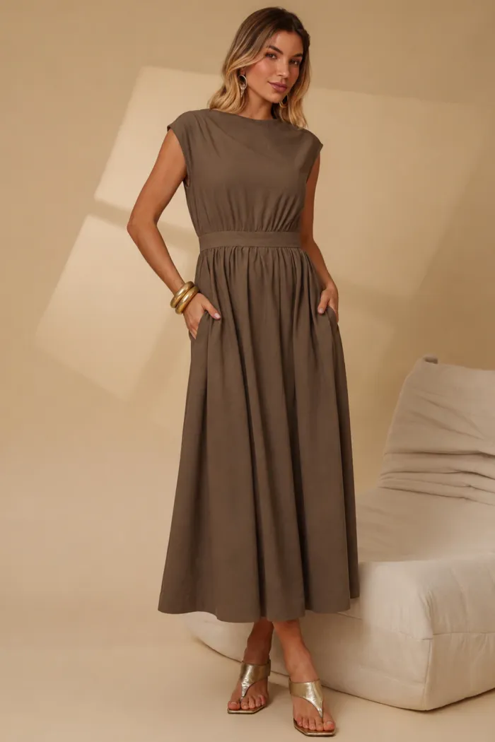 VESTIDO GENOVA MIDI - VERDE MUSGO