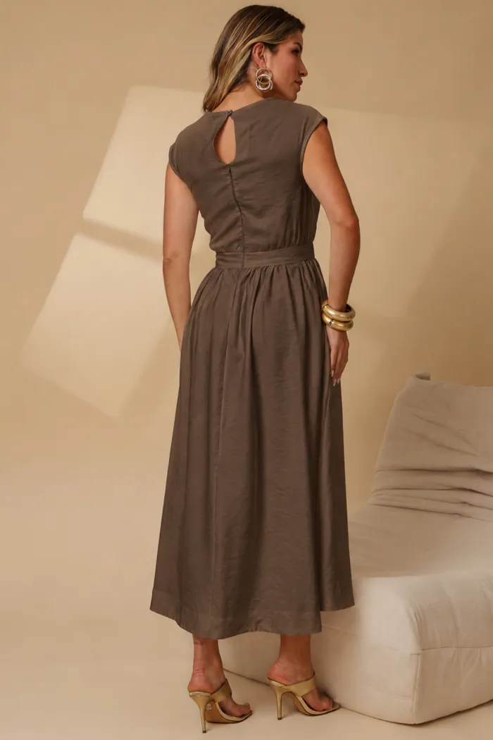 VESTIDO GENOVA MIDI - VERDE MUSGO