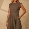 VESTIDO GENOVA MIDI - VERDE MUSGO