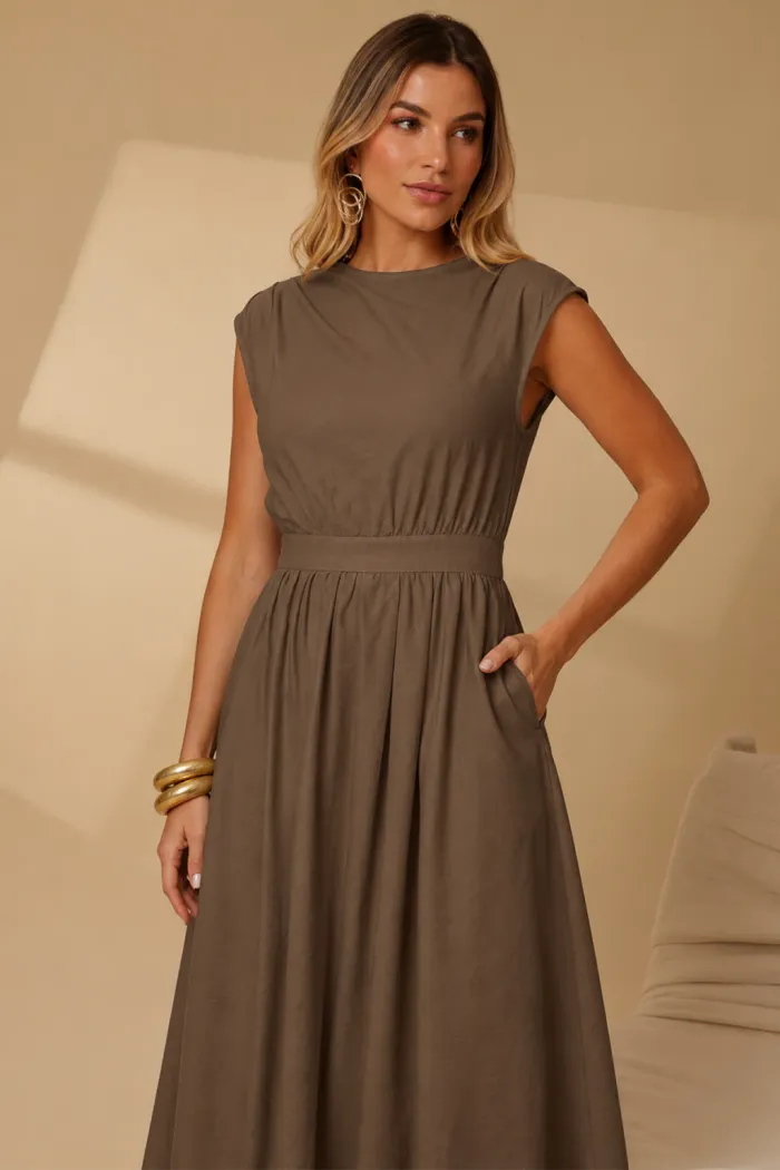VESTIDO GENOVA MIDI - VERDE MUSGO
