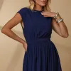 VESTIDO GENOVA MIDI - AZUL MARINHO