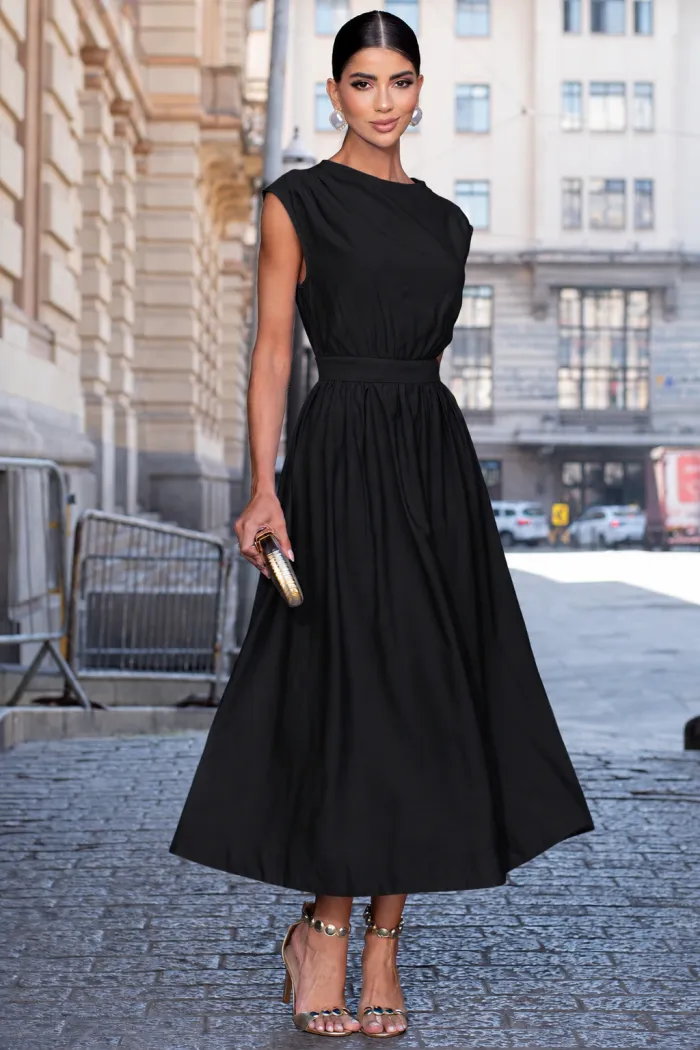 VESTIDO GENOVA MIDI - PRETO