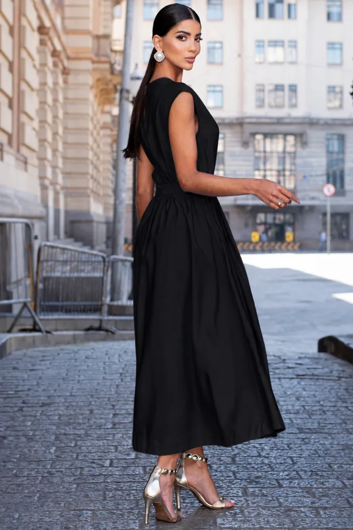 VESTIDO GENOVA MIDI - PRETO