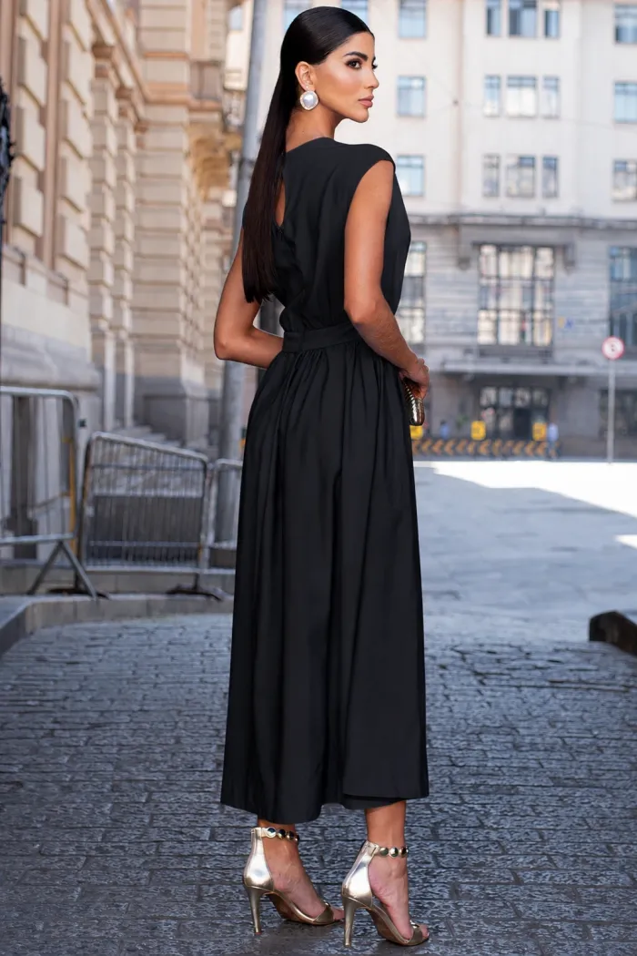 VESTIDO GENOVA MIDI - PRETO