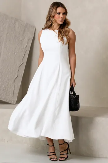 VESTIDO MADRID MIDI RODADO - OFF WHITE