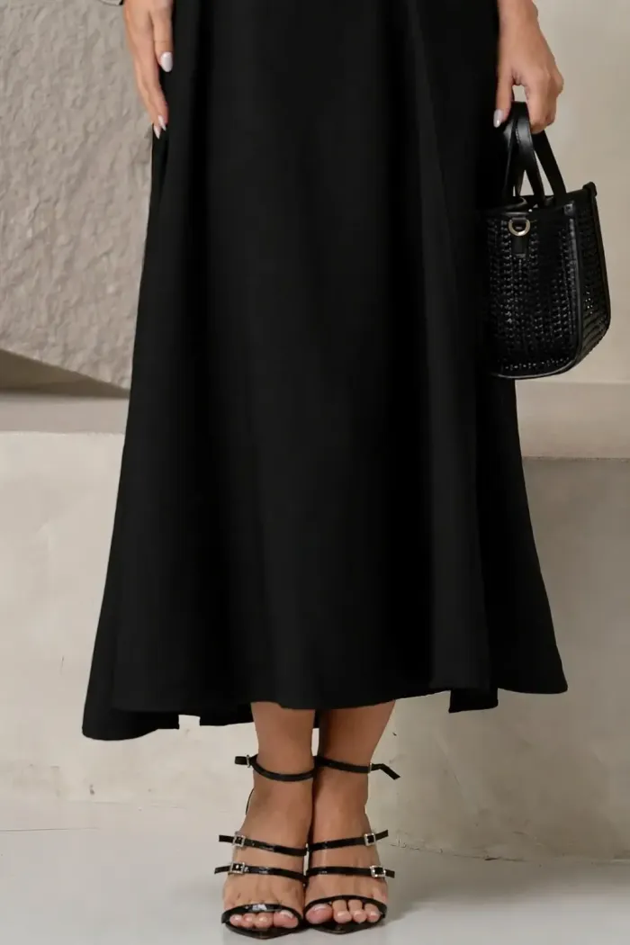 VESTIDO MADRID MIDI RODADO - PRETO
