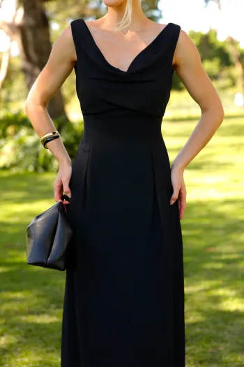 VESTIDO MANUELA LONGO DEGAGÊ - PRETO