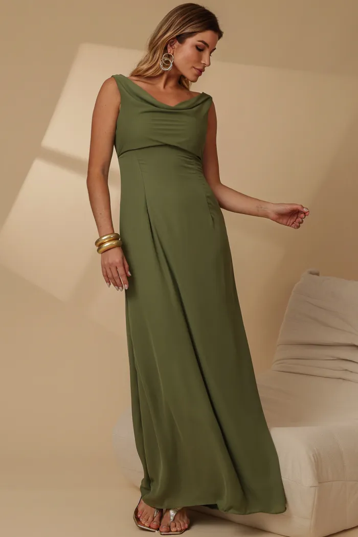 VESTIDO MANUELA LONGO DEGAGÊ - VERDE