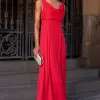 VESTIDO MANUELA LONGO DEGAGÊ - VERMELHO