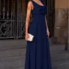 VESTIDO MANUELA LONGO DEGAGÊ - AZUL MARINHO