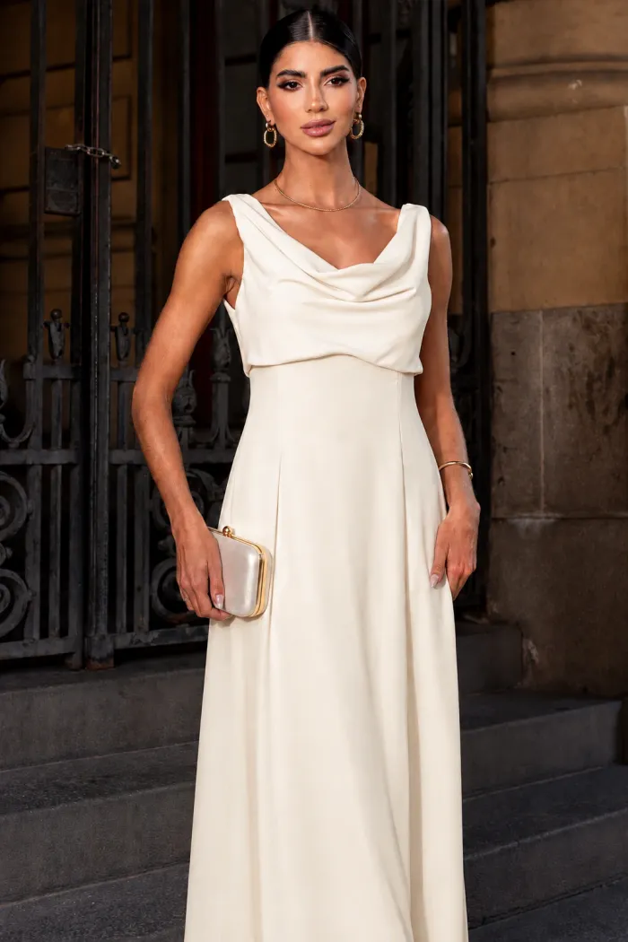 VESTIDO MANUELA LONGO DEGAGÊ - OFF WHITE