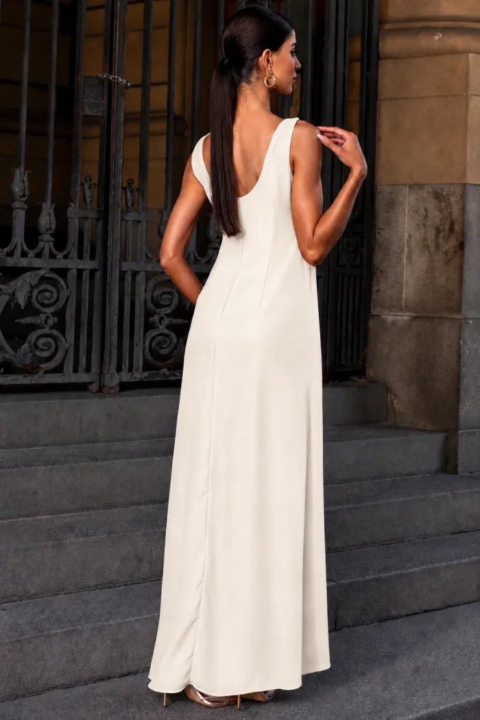 VESTIDO MANUELA LONGO DEGAGÊ - OFF WHITE